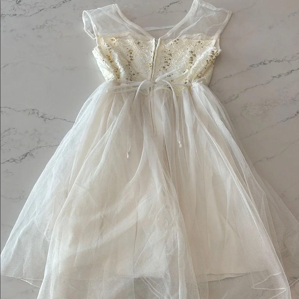Speechless Gold Embellished Tiered Scoop Neck Dress